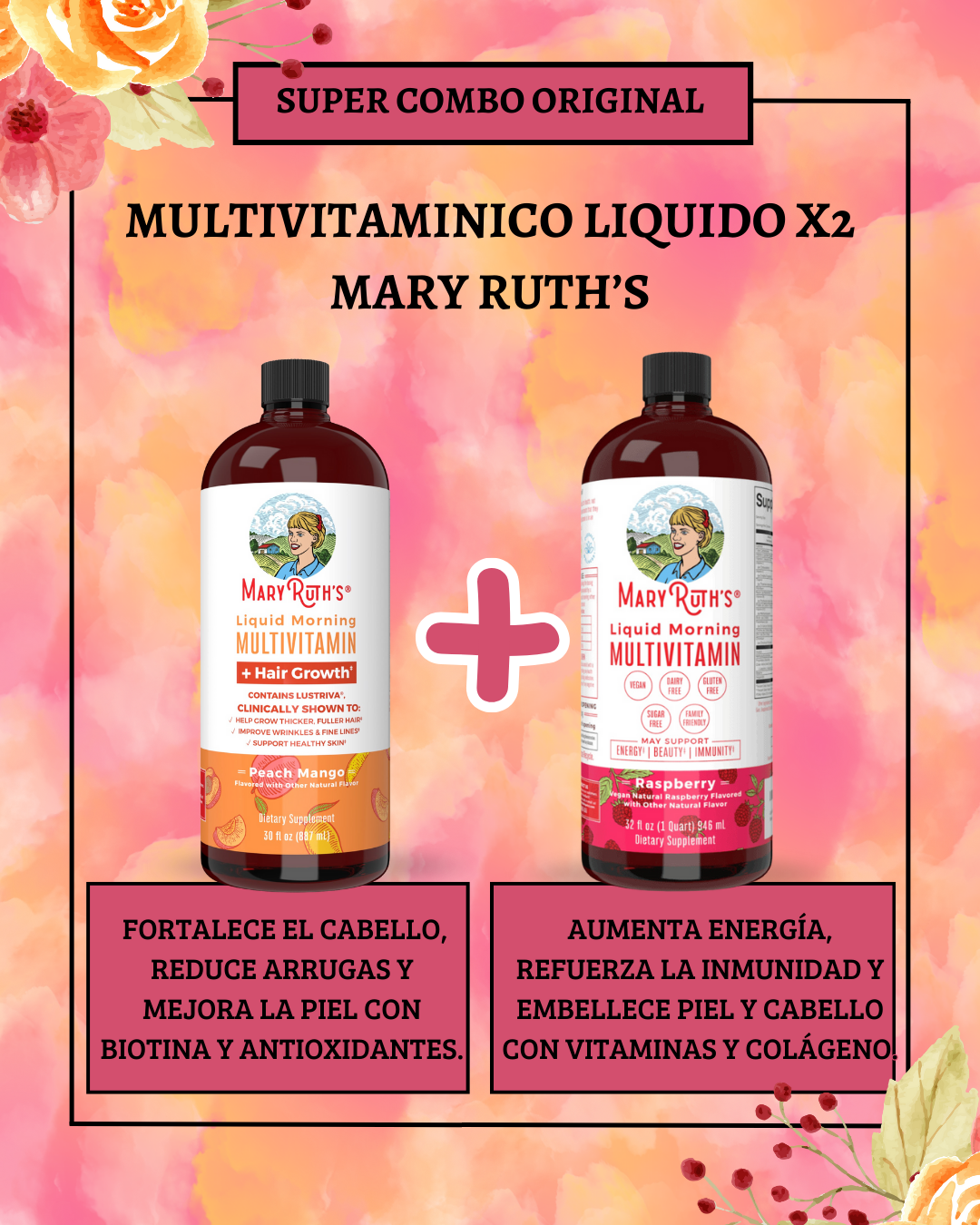 Combo X2 multivitamínicos Mary Ruth's